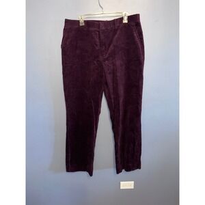 Women's Lauren Ralph Lauren Burgundy Velour Corduroy Trousers SZ 16 Classic